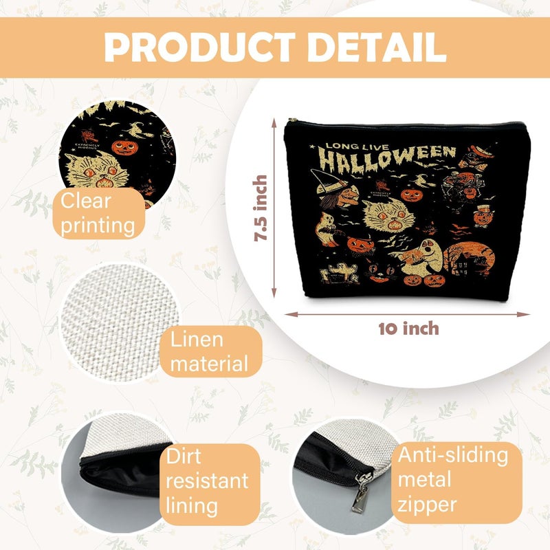 RYYCDOI Halloween Witch Makeup Bag, Halloween Gifts for Women, Witchy Gifts for Women, Witch Stuff, Long Live Halloween Makeup Pouch - Image 5